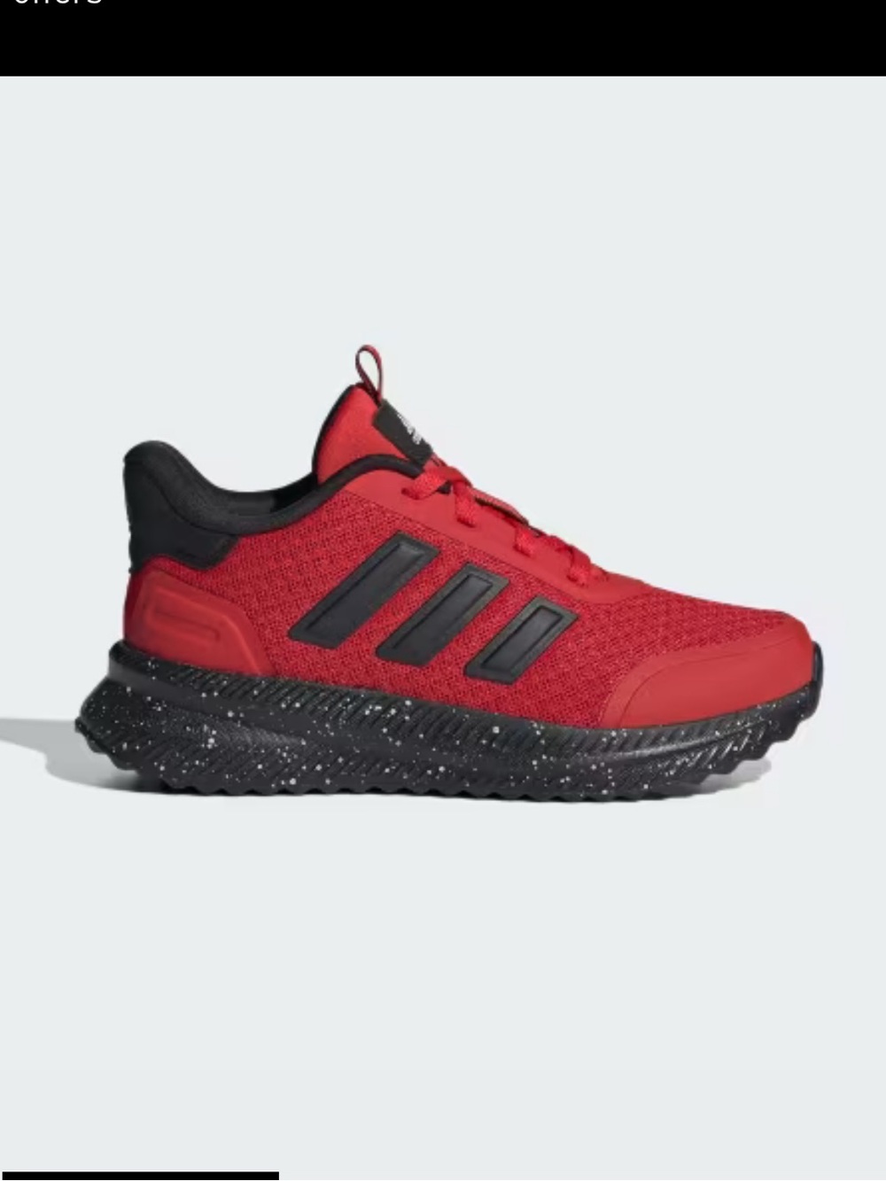 Adidas Kids Red and Black Trail-Style Sneakers